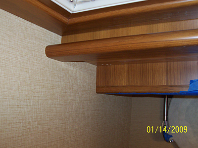 Yacht interior wallcovering installation